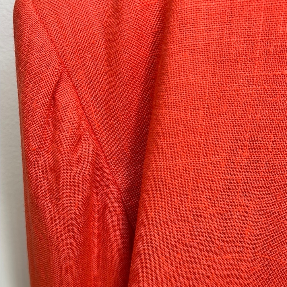 CHAUS LINEN Women's Orange button front Blazer - Picture 9 of 13